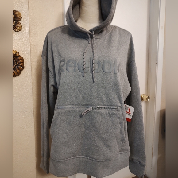 Reebok flint gray hoodie new. Size Large. - Picture 11 of 12